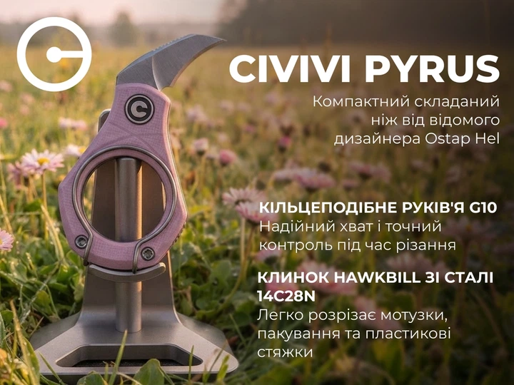 Нож складной карманный Civivi Pyrus Розовый (C23038-5) - изображение 11