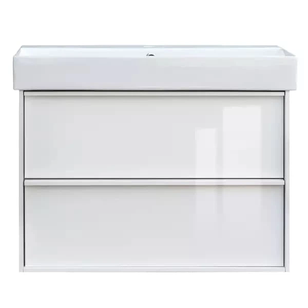 Тумба з раковиною та сифоном Devit Quadra 85см (083085W) - изображение 2
