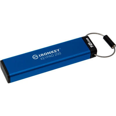 USB флеш накопитель Kingston 16GB IronKey Keypad 200 Blue USB 3.2 - изображение 4