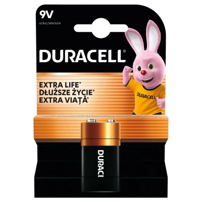 Батарейка Duracell 9V лужна 1шт. в упаковці - Фото 2 Батарейка Duracell 9V лужна 1шт. в упаковці - зображення 2