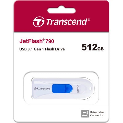USB флеш накопичувач Transcend 512GB JetFlash 790 White USB 3.1 - зображення 5