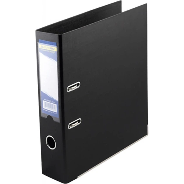 Папка - реєстратор Buromax А4 double sided, 70мм, PP, black, built-up - Фото 1 Папка - реєстратор Buromax А4 double sided, 70мм, PP, black, built-up - зображення 1