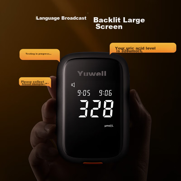 Аналізатор сечової кислоти Yuwell U580 з 50 тест-смужками та 50 ланцетами - зображення 5