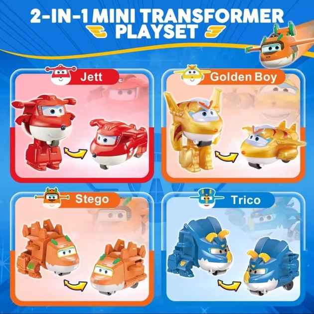 Набор игровых фигурок-трансформеров Супер Крылья Super Wings SW Dinosaurs World Adventure Set - Фото 2 Набор игровых фигурок-трансформеров Супер Крылья Super Wings SW Dinosaurs World Adventure Set - изображение 2