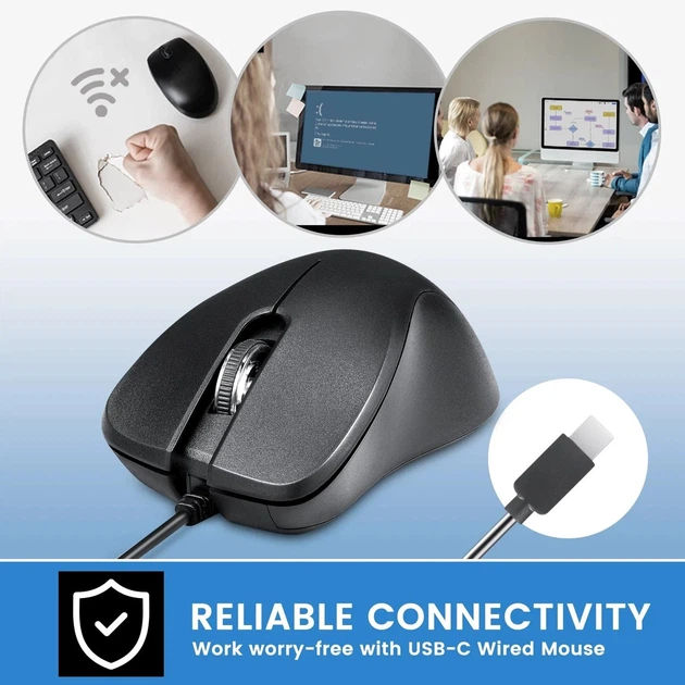 Проводная эргономичная мышь для ноутбуков и планшетов USB Type-C - изображение 8