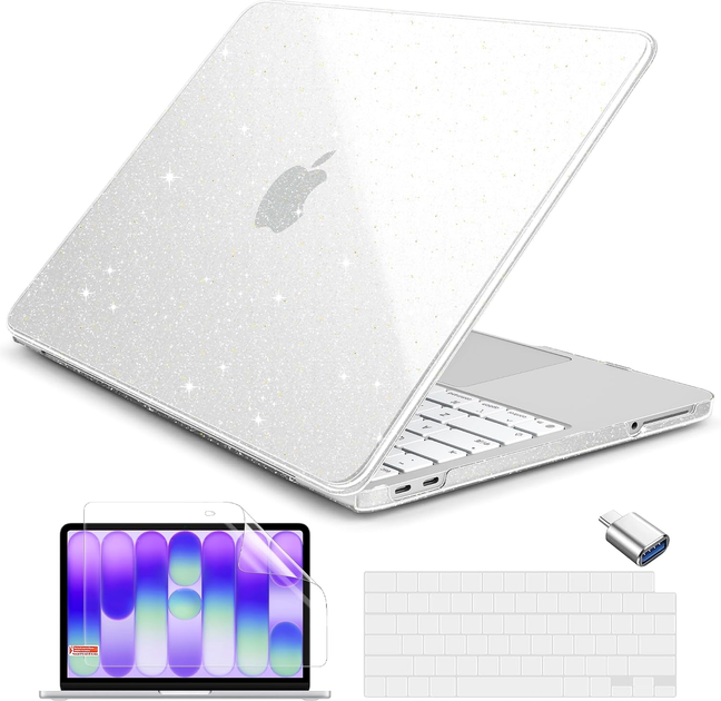 Силиконовый чехол Glitter Case для Apple MacBook Neo 13 A3404 прозрачный с защитой от царапин Clear. - Фото 4 Силиконовый чехол Glitter Case для Apple MacBook Neo 13 A3404 прозрачный с защитой от царапин Clear. - изображение 4