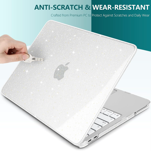 Силиконовый чехол Glitter Case для Apple MacBook Neo 13 A3404 прозрачный с защитой от царапин Clear. - Фото 8 Силиконовый чехол Glitter Case для Apple MacBook Neo 13 A3404 прозрачный с защитой от царапин Clear. - изображение 8
