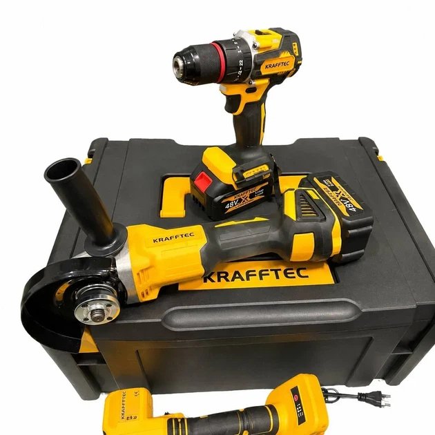 Набор инструментов Krafftec 6в1 48V 6.0Ah з 4 аккумуляторами та 2 зарядками - Фото 8 Набор инструментов Krafftec 6в1 48V 6.0Ah з 4 аккумуляторами та 2 зарядками - изображение 8