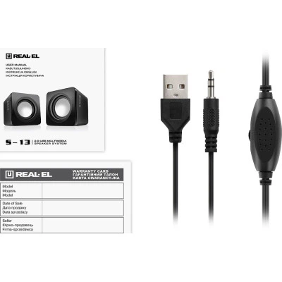Акустическая система REAL-EL S-13 USB Black - Фото 3 Акустическая система REAL-EL S-13 USB Black - изображение 3