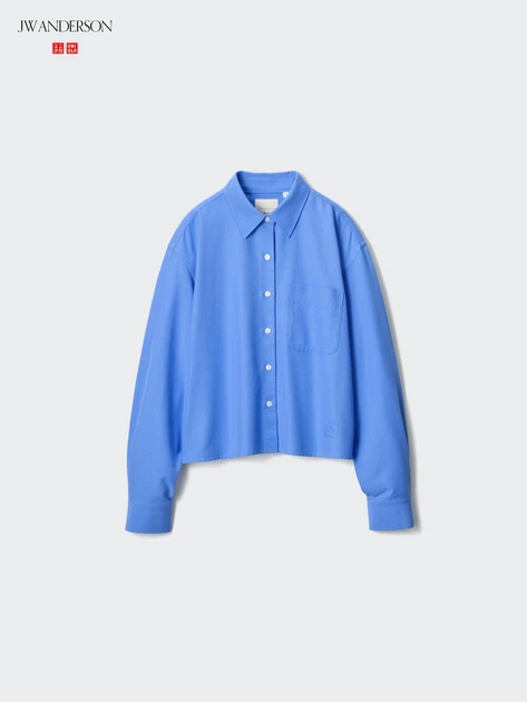 Укороченная рубашка UNIQLO 1159859678 (Синий XL) - Фото 4 Укороченная рубашка UNIQLO 1159859678 (Синий XL) - изображение 4