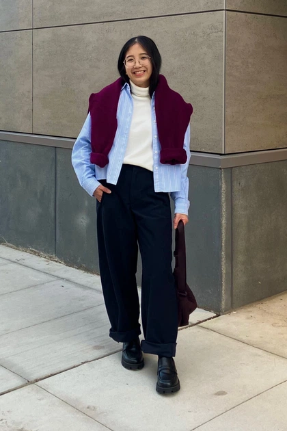 Укороченная рубашка свободного кроя JW Anderson Uniqlo в полоску 1159863185 (Голубой XL) - изображение 9