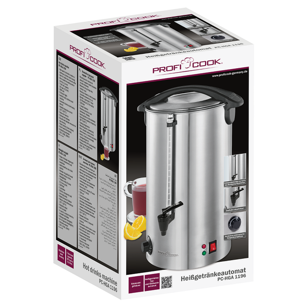 Термопот ProfiCook PC-HGA 1196, 7 л, 1500 Вт, нержавіюча сталь, підтримка температури - зображення 11