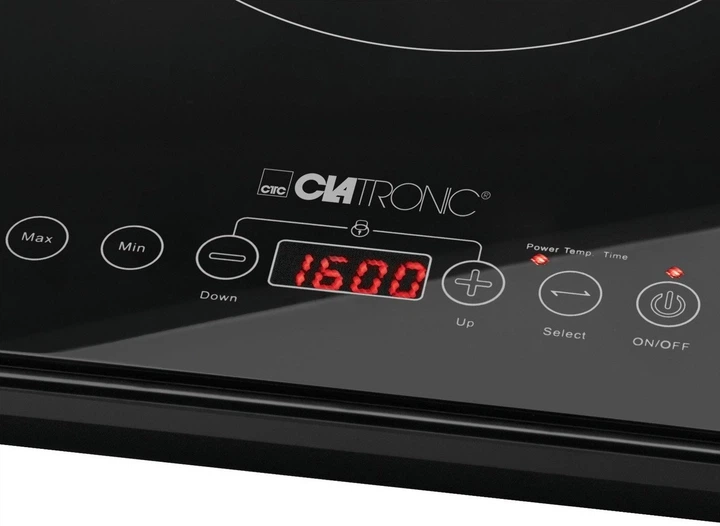 Индукционная плита Clatronic EKI 3569 2000 Вт, 1 конфорка, сенсорное управление, таймер, регулировка температуры, черная - изображение 3