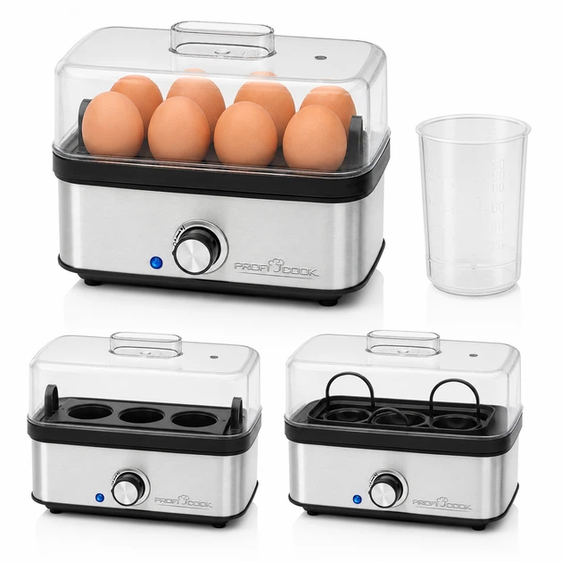 Електрична яйцеварка ProfiCook PC-EK 1275 400 Вт, до 8 яєць, омлет, яйця-пашот, нержавіюча сталь - Фото 3 Електрична яйцеварка ProfiCook PC-EK 1275 400 Вт, до 8 яєць, омлет, яйця-пашот, нержавіюча сталь - зображення 3