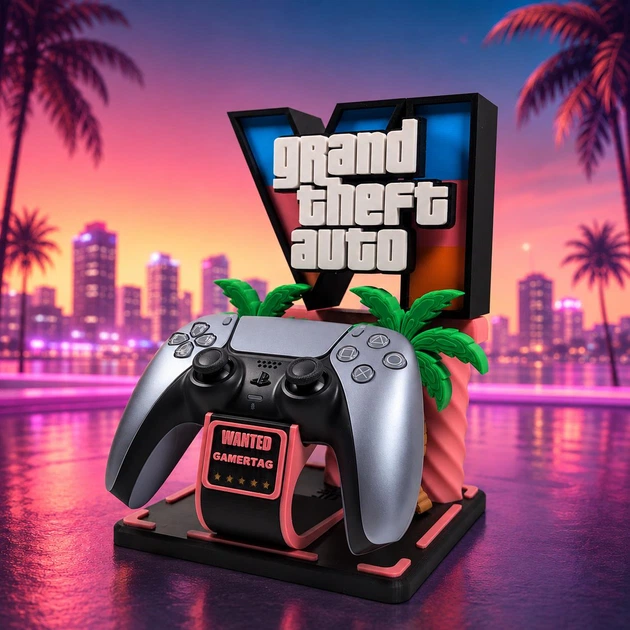 Універсальний тримач-підставка для геймпада GTA 6 Inspired для PS5 / Xbox, 3D-друк PLA Bambu Lab, декоративна підставка для контролера - изображение 7