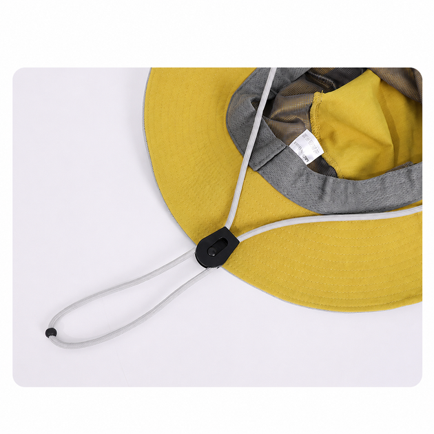 Панама туристическая водостойкая с широкими полями UPF 50+ Gray and Yellow - Фото 5 Панама туристическая водостойкая с широкими полями UPF 50+ Gray and Yellow - изображение 5