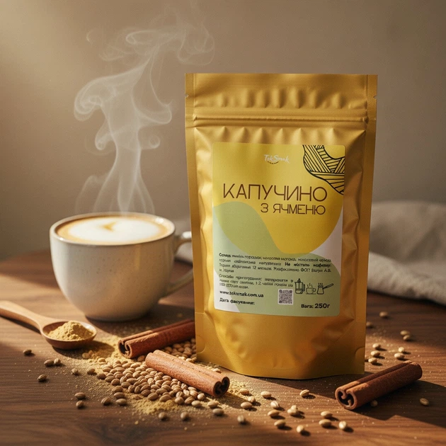 Капучино з ячменю TokSmak 250 г без кофеїну - зображення 2
