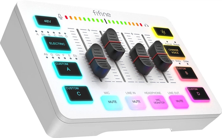 Мікшерний пульт Fifine Sound Card (SC3) White - зображення 3