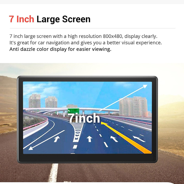 GPS-навигатор автомобильный ANCHGPO X20-1 7″, 800×480, 8 ГБ, карты Северной Америки, голосовые подсказки, FM - изображение 5