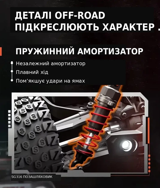 Машинка на пульте ZLL SG316 PRO 1:16 4WD 40 км/ч, Машинка на радиоуправлении RC Monster Truck внедорожник с аккумулятором, 2 АКБ - изображение 6