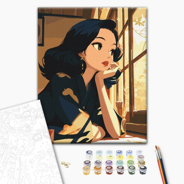 Картина за номерами Brushme Спогади у вікні 40x50 см BS54073 - Фото 2 Картина за номерами Brushme Спогади у вікні 40x50 см BS54073 - зображення 2