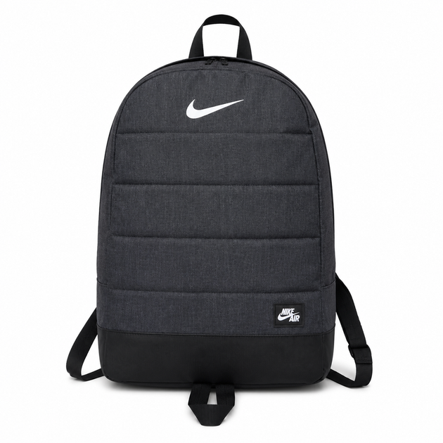 Рюкзак черный меланж Nike с белым логотипом, 18х47х33 см, 25 литр - Фото 1 Рюкзак черный меланж Nike с белым логотипом, 18х47х33 см, 25 литр - изображение 1