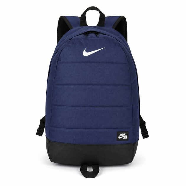 Рюкзак матрас Nike синий однотонный, белый логотип, 2 ручки,18*47*33см, 25 литров - Фото 1 Рюкзак матрас Nike синий однотонный, белый логотип, 2 ручки,18*47*33см, 25 литров - изображение 1