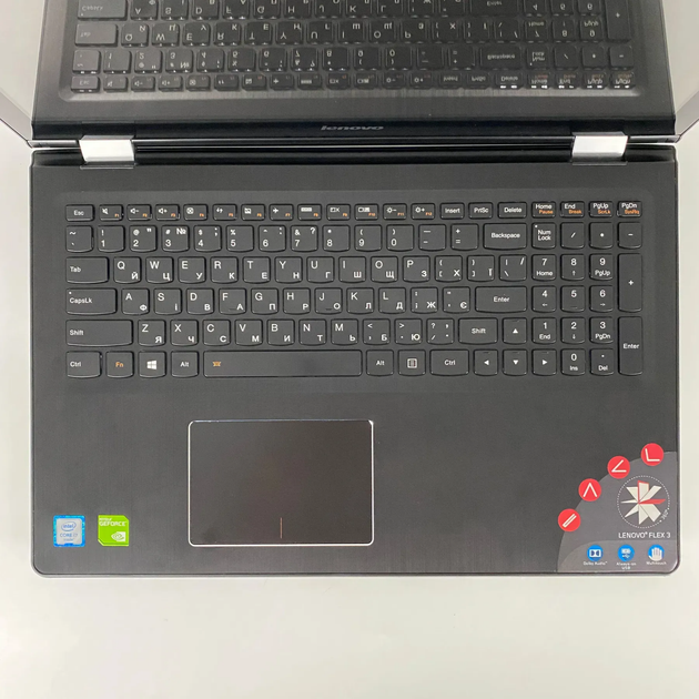 Ноутбук-трансформер Lenovo Flex 3 1580 2in1 / 15.6" (1920x1080) IPS Touch / Intel Core i7-6500U (2 (4) ядра по 2.5 - 3.1 GHz) / 8 GB DDR3 / 240 GB SSD / nVidia GeForce 940M, 2 GB DDR3, 64-bit / WebCam б/в + Подарок Бездротова миша / USB - зображення 3