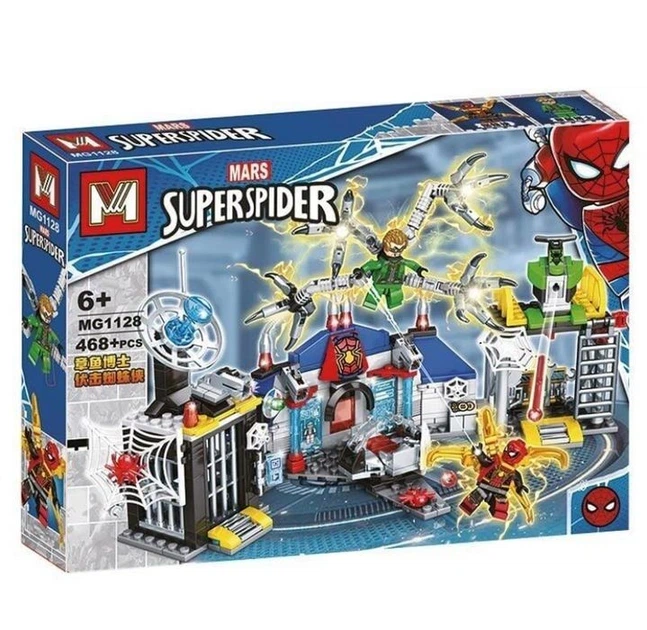 Детский игровой конструктор Mars Super Spider MG1128 «Лаборатория Доктора Осьминога и засада на Человека-паука», 468 деталей - Фото 1 Детский игровой конструктор Mars Super Spider MG1128 «Лаборатория Доктора Осьминога и засада на Человека-паука», 468 деталей - изображение 1