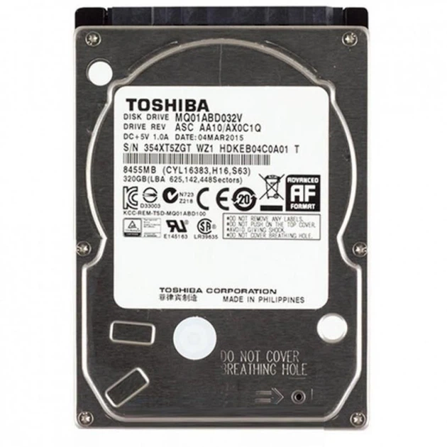 Накопитель HDD 2.5" SATA 320GB Toshiba 5400rpm 8MB (MQ01ABD032V) Refurbished (MQ01ABD032V_) - Фото 1 Накопитель HDD 2.5" SATA 320GB Toshiba 5400rpm 8MB (MQ01ABD032V) Refurbished (MQ01ABD032V_) - изображение 1
