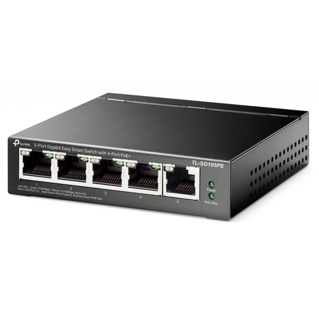 Комутатор мережевий TP-Link (TL-SG105PE) - Фото 3 Комутатор мережевий TP-Link (TL-SG105PE) - зображення 3