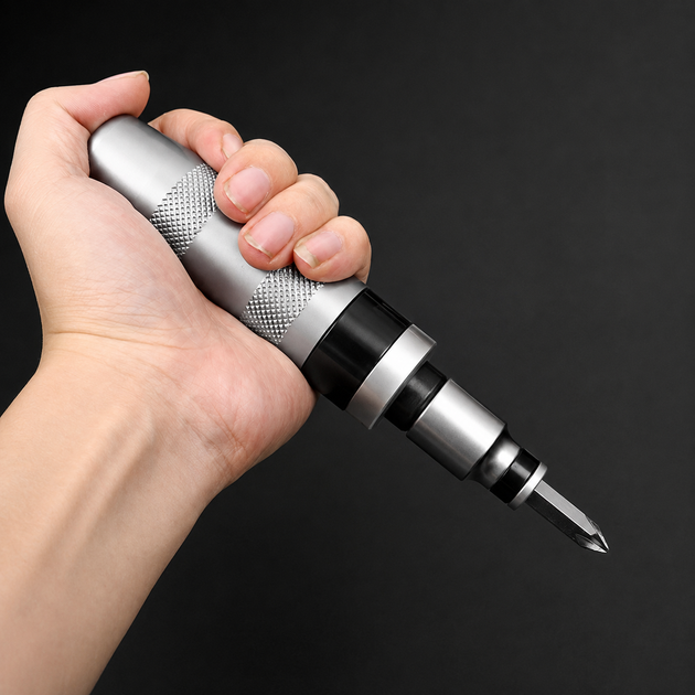 Универсальный набор ударных бит с ударно-поворотной отверткой Impact Screwdriver Set 12 бит в кейсе - изображение 4