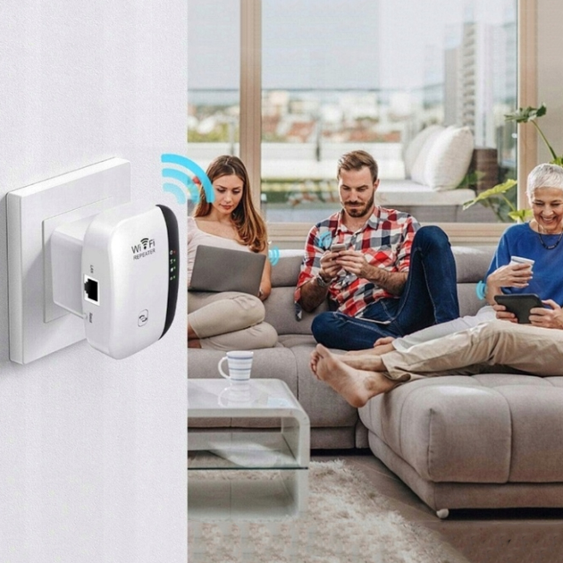 WiFi усилитель сигнала 300 Мбит/с 2.4GHz репитер расширитель сети до 232 м² усилитель интернета для дома офиса квартиры - изображение 3