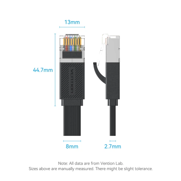 Патч-корд Vention ICGBL RJ45 Cat.7 плоский 10 м Черный (6922794796294) - изображение 13