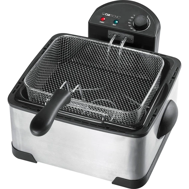 Фритюрница Clatronic FR 3195, 4 л, 2 корзины, 2000 Вт, нержавеющая сталь, холодная зона - изображение 6
