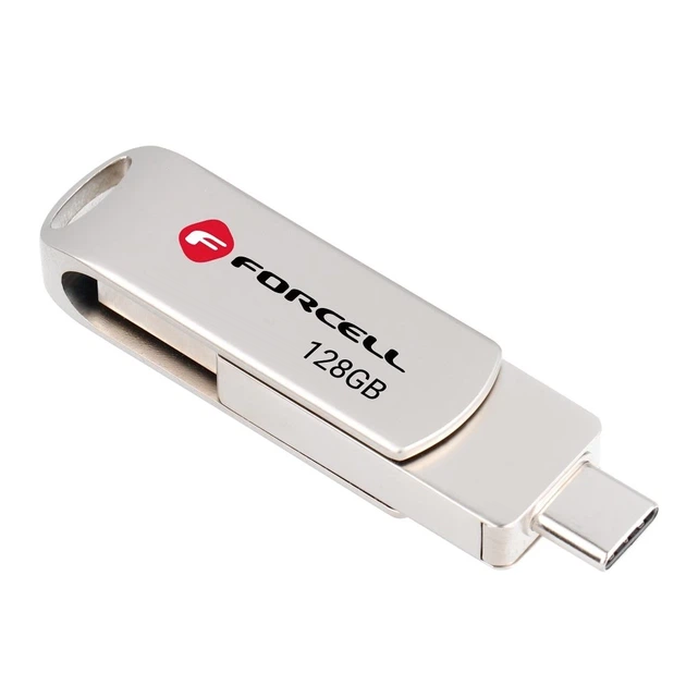 Флешка 128GB USB 3.2 Gen 1 Forcell F-Data Metal Duo Silver (5903396391798) - Фото 4 Флешка 128GB USB 3.2 Gen 1 Forcell F-Data Metal Duo Silver (5903396391798) - зображення 4