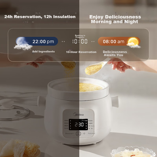 Кастрюля Midea электрическая тушеная керамическая для детского питания, 1.5л, белая, MD-DGE1556 - изображение 6