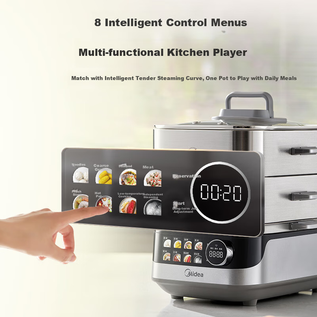 Пароварка электрическая Midea многофункциональная нержавеющая сталь 19л ZGS352302 - изображение 5