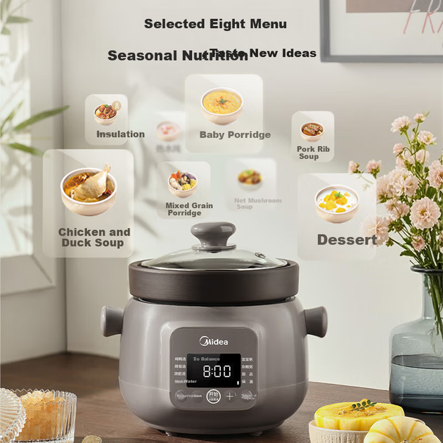 Електротушкувалка Midea MD-DGE2056, керамічна, 2 л, для супу та рагу - зображення 3