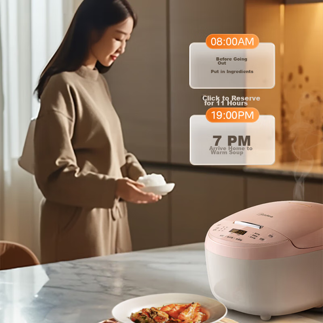 Рисоварка Midea MB-AFB3055R 3 л с керамической чашей, десятью программами и отложенным стартом на 24 часа - Фото 6 Рисоварка Midea MB-AFB3055R 3 л с керамической чашей, десятью программами и отложенным стартом на 24 часа - изображение 6
