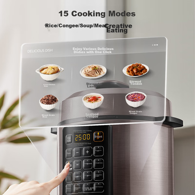 Скороварка электрическая Midea Deep Soup Series 5л сталь без покрытия двойная чаша MY-E5924G для 4-6 персон - изображение 2