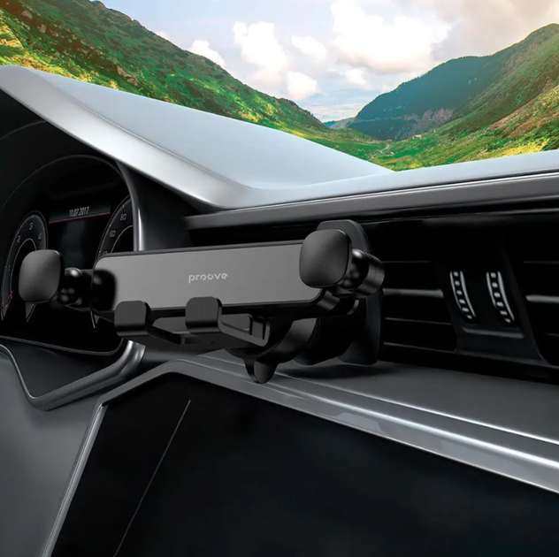 Автодержатель для телефона Proove Gravity Lite Air Outlet Car Mount 360° с гравитационным зажимом, на дефлектор, черный - Фото 4 Автодержатель для телефона Proove Gravity Lite Air Outlet Car Mount 360° с гравитационным зажимом, на дефлектор, черный - изображение 4