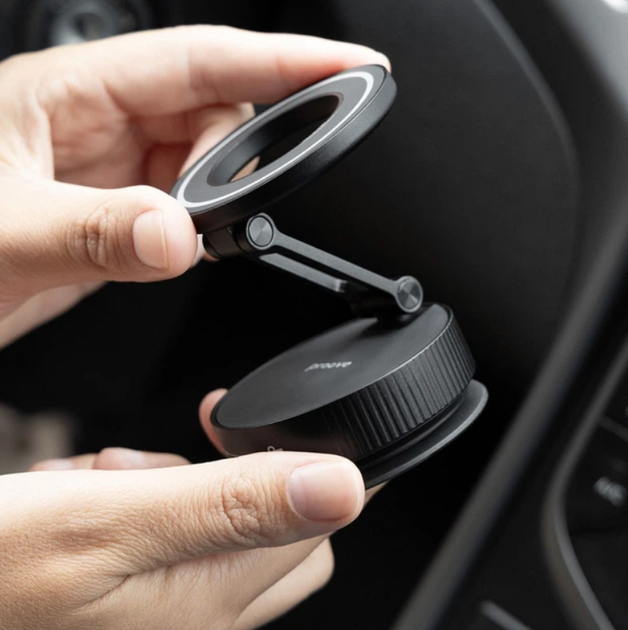 Автодержатель вакуумный Proove Mag Max Suction Type магнитный на панель и стекло для телефона MagSafe, черный - изображение 5