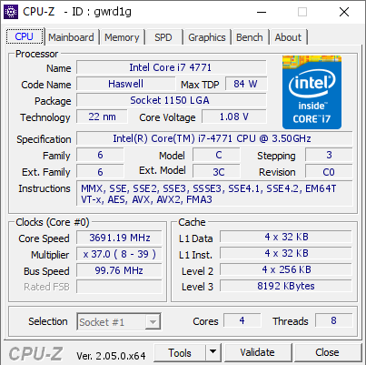 Процессор Intel Core i7-4771 4 ядра 8 потоков LGA1150 до 3.9 ГГц б/у - изображение 3