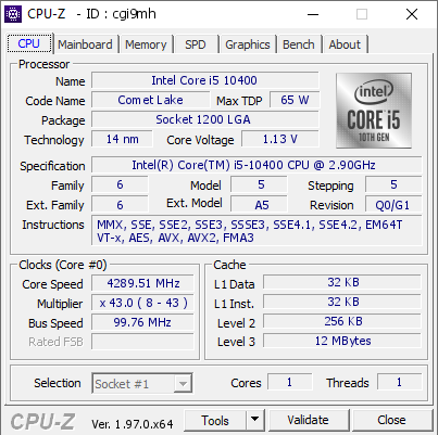 Процесор Intel Core i5-10400 6 ядер 12 потоків LGA1200 до 4.3 ГГц б/в - Фото 3 Процесор Intel Core i5-10400 6 ядер 12 потоків LGA1200 до 4.3 ГГц б/в - зображення 3