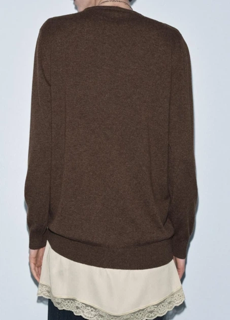 Светр Zara 18304 Коричневий L (6427) - Фото 2 Светр Zara 18304 Коричневий L (6427) - зображення 2