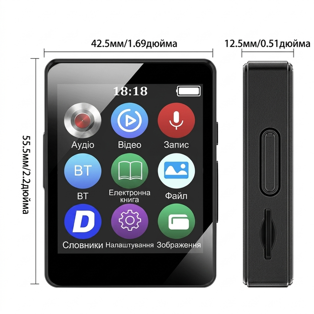 MP3 плеер M900 64 ГБ с Bluetooth и сенсорным экраном динамиком радио диктофоном для музыки обучения аудиокниг Черный компактный мультимедийное устройство для ежедневного использования с большой памятью и автономной работой - изображение 9