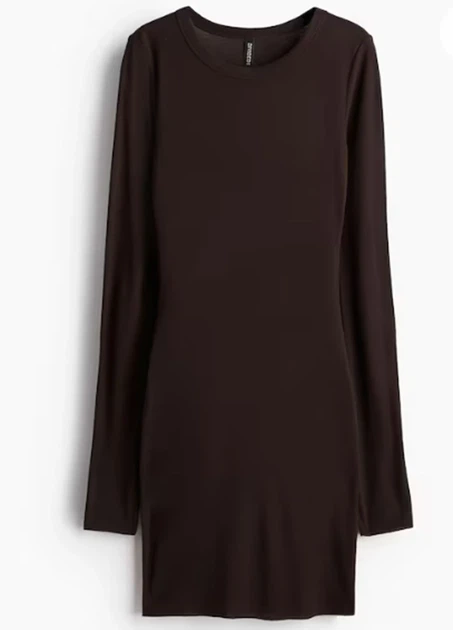 Плаття H&M 18154 Темний коричневий ХL (1242) - Фото 3 Плаття H&M 18154 Темний коричневий ХL (1242) - зображення 3