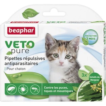 Капли от блох, комаров и клещей Beaphar Bio Spot On Veto pure для котят 3 шт - Фото 1 Капли от блох, комаров и клещей Beaphar Bio Spot On Veto pure для котят 3 шт - изображение 1