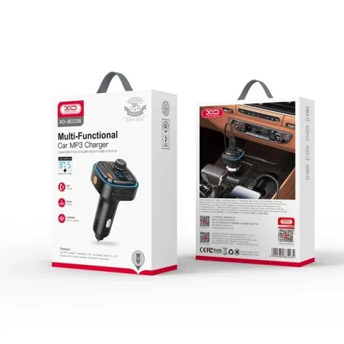 ФМ-модулятор XO BCC08 MP3 5V/3.1A Car Charger with Ambient Light Чорний - Фото 2 ФМ-модулятор XO BCC08 MP3 5V/3.1A Car Charger with Ambient Light Чорний - изображение 2
